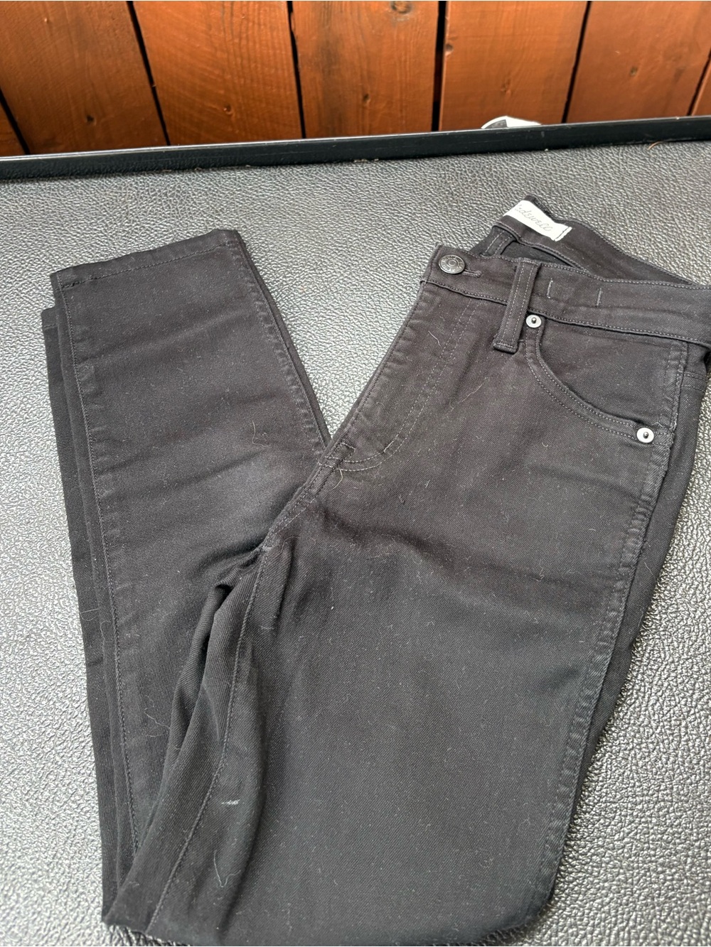 Madewell 10” high rise skinny black jeans